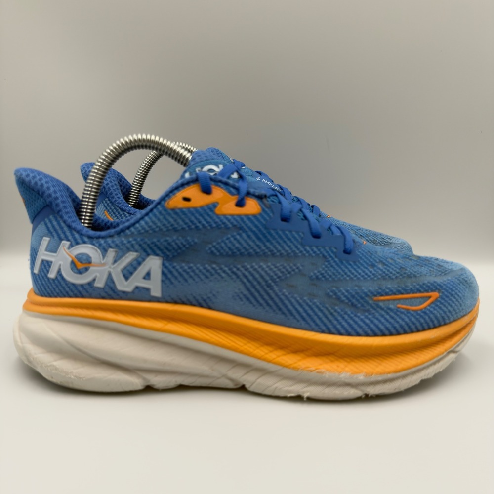 Hoka One One Clifton 9 Mens Size 7 D Running Shoes 1127895 CSAA Blue Orange